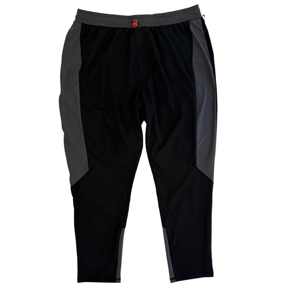 Infinity Mens Athletic Training Pants Black Grey Joggers IN008A Size 2XL